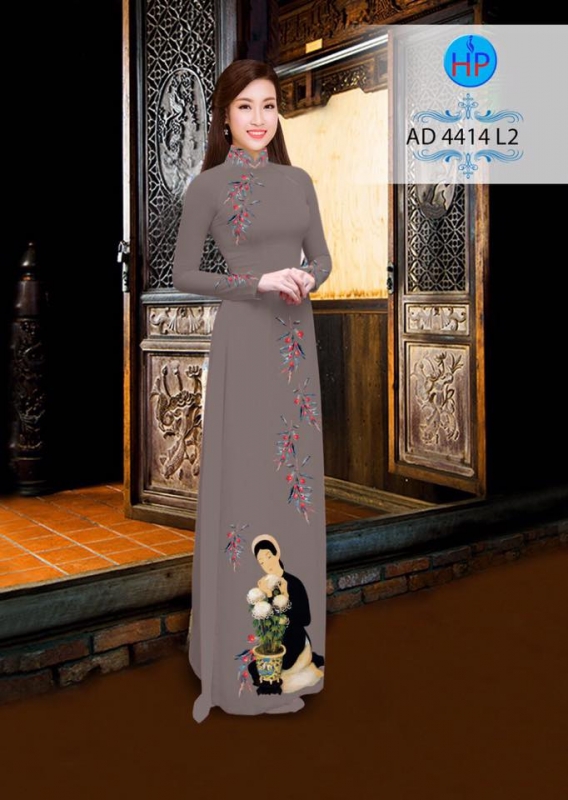 Vải áo dài hình thiếu nữ