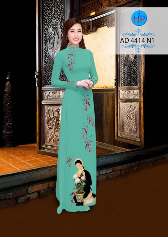 Vải áo dài hình thiếu nữ