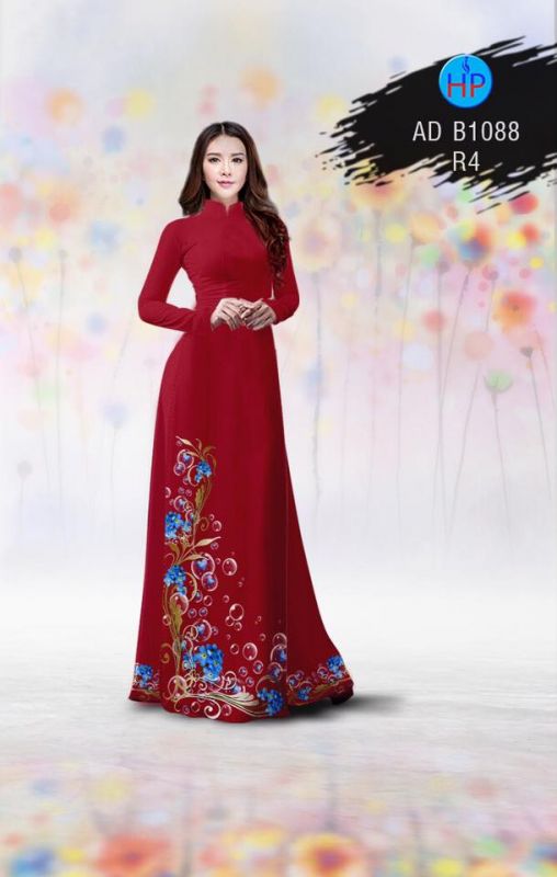 Vải áo dài hoa văn tà dưới