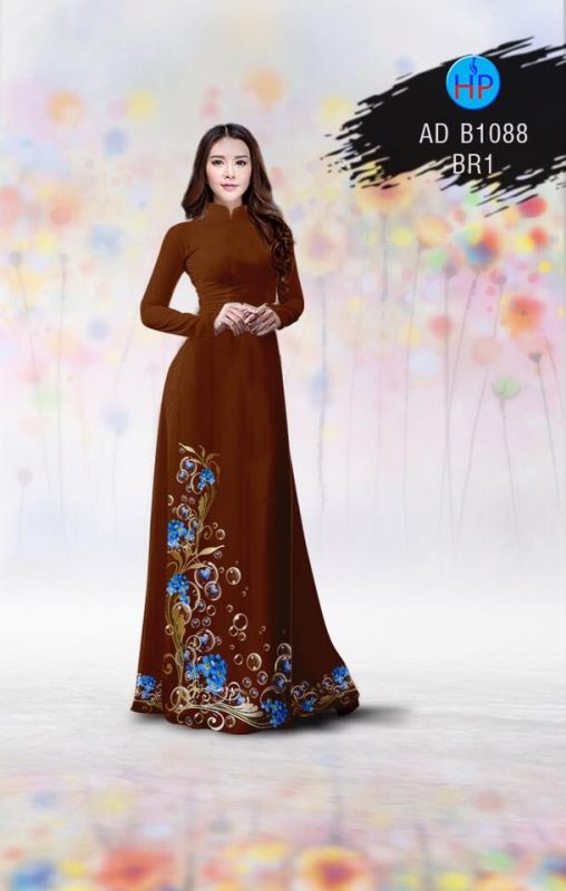 Vải áo dài hoa văn tà dưới