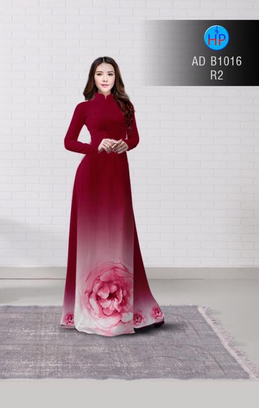 Vải áo dài hoa hồng 3D