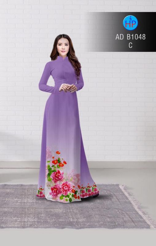 Vải áo dài hoa hồng dây