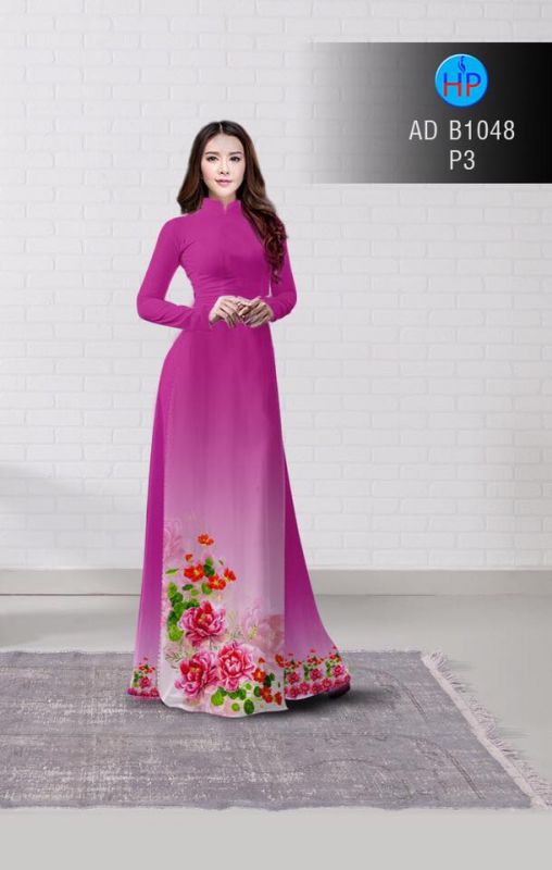 Vải áo dài hoa hồng dây