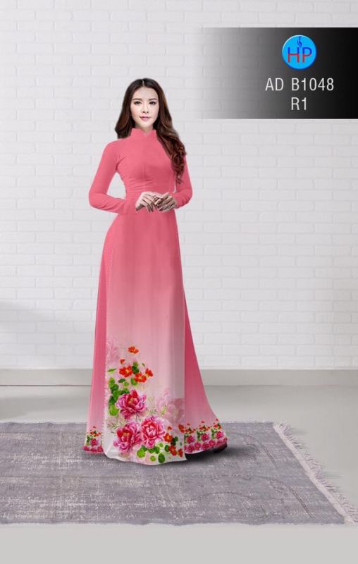 Vải áo dài hoa hồng dây