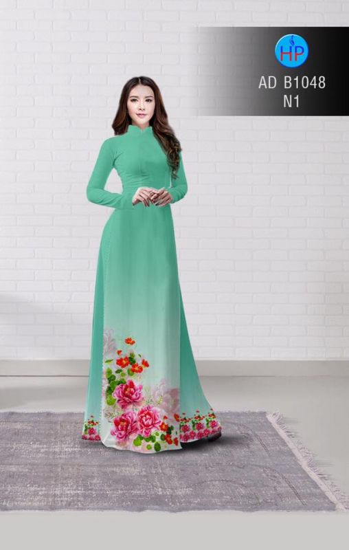 Vải áo dài hoa hồng dây