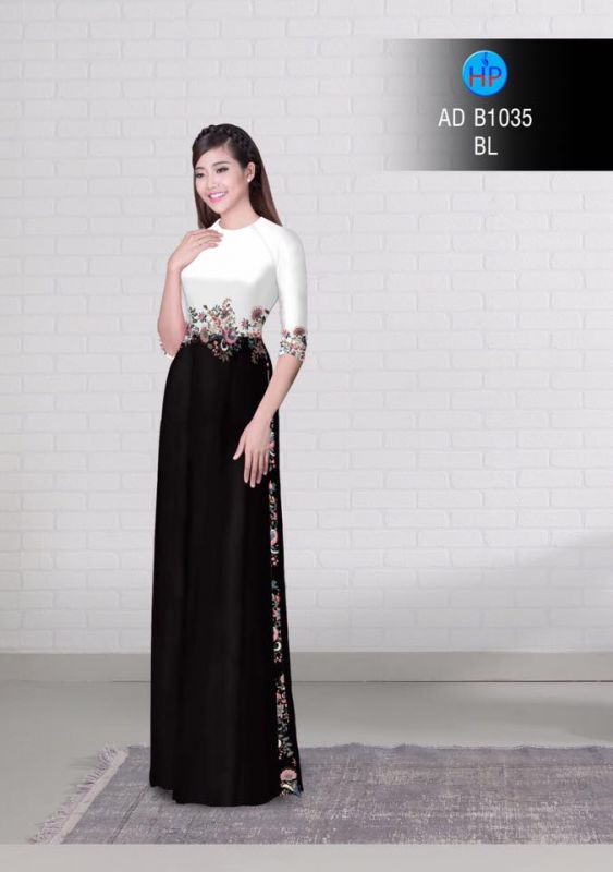 Vải áo dài hoa văn ngang eo