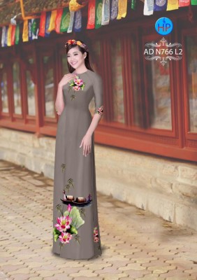 Vải áo dài phong cảnh-DT 3278