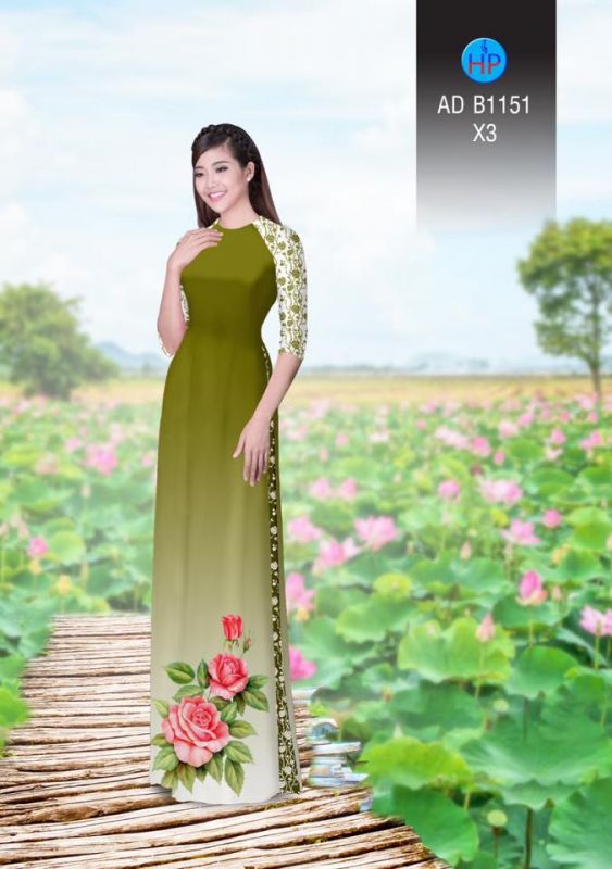 Vải áo dài hoa Hồng