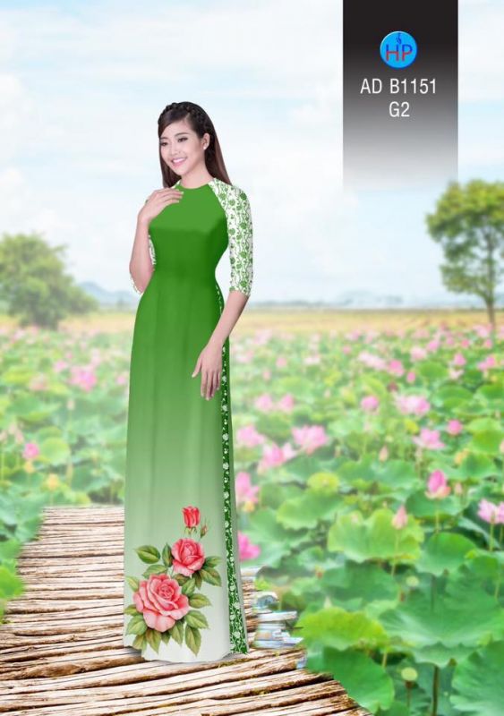 Vải áo dài hoa Hồng