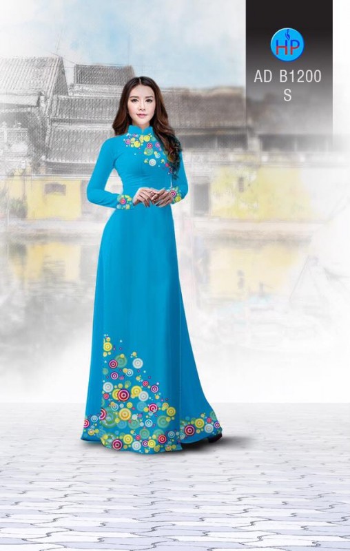 Vải áo dài họa tiết tròn