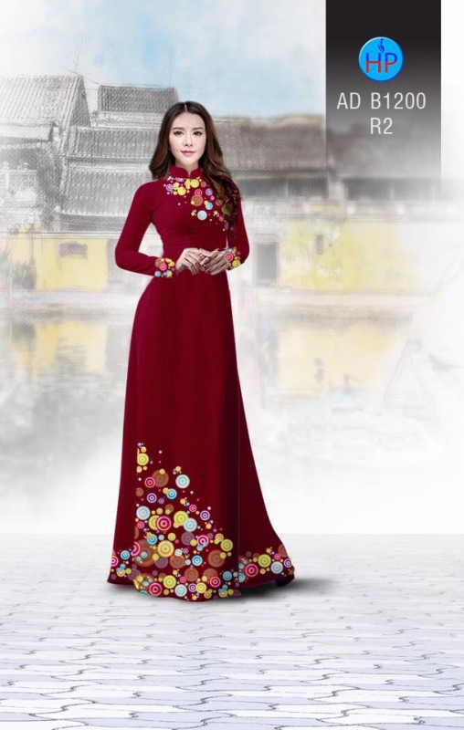 Vải áo dài họa tiết tròn
