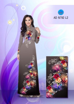 Vải áo dài hoa chùm 3D-DT 3291