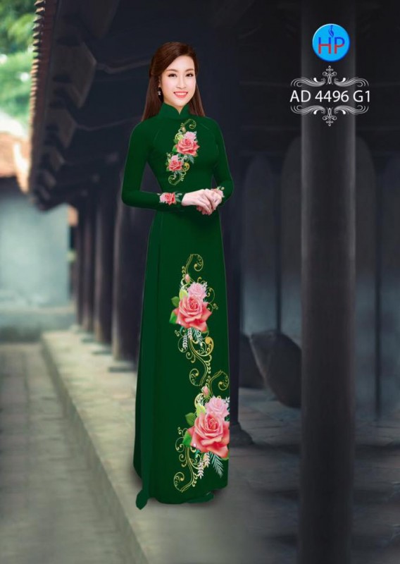 Vải áo dài hoa Hồng