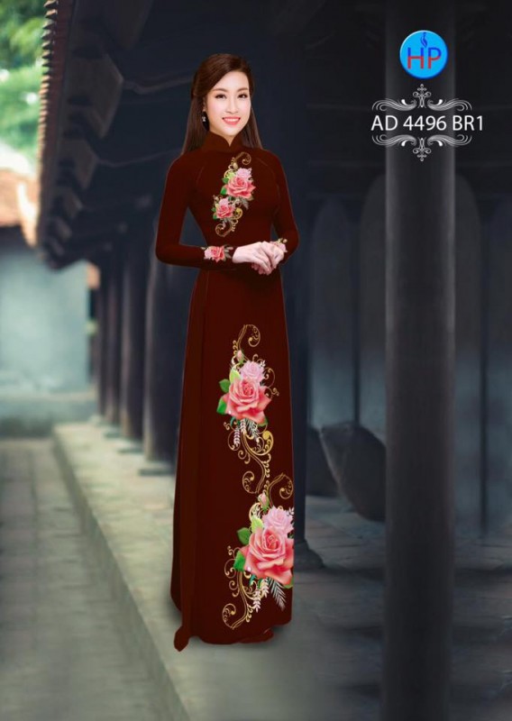 Vải áo dài hoa Hồng