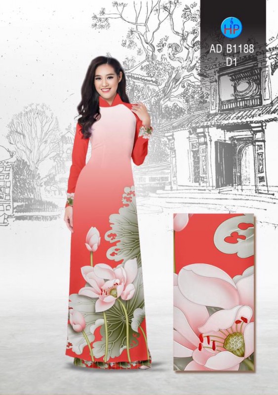 Vải áo dài hoa Sen Vải áo dài hoa Sen