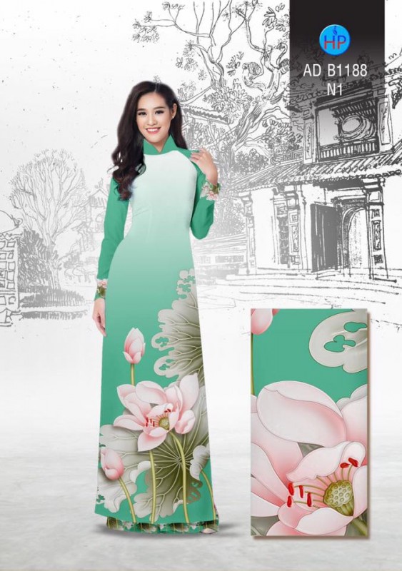 Vải áo dài hoa Sen Vải áo dài hoa Sen
