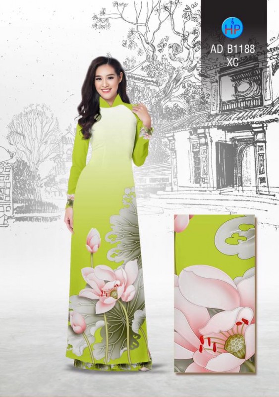 Vải áo dài hoa Sen Vải áo dài hoa Sen