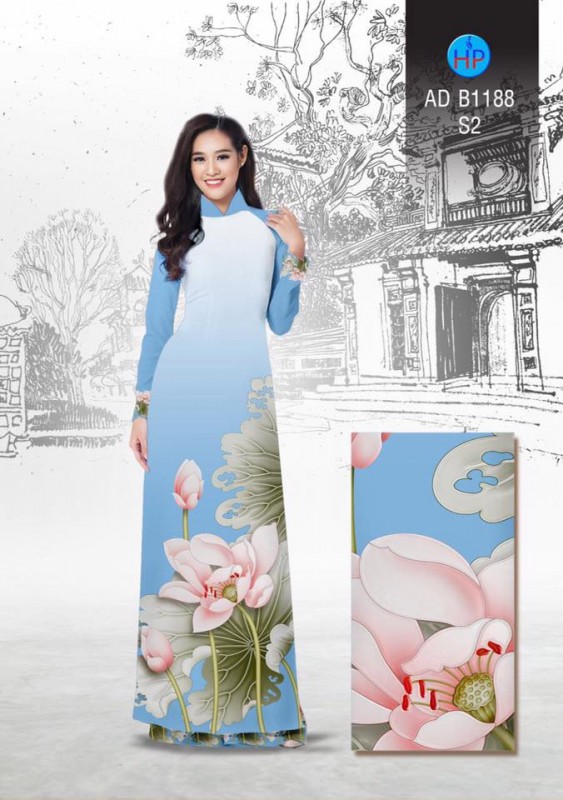 Vải áo dài hoa Sen Vải áo dài hoa Sen