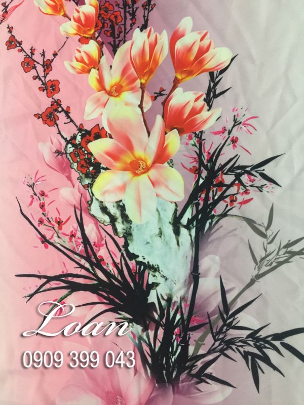 Vải áo dài hoa dây