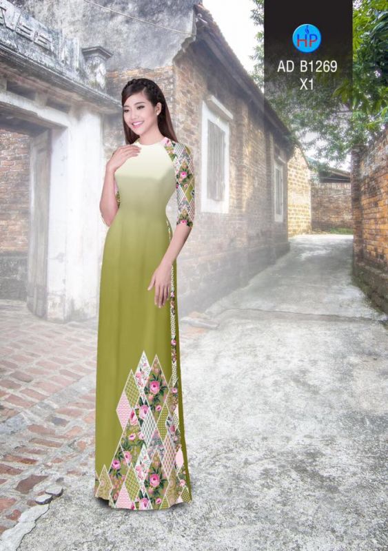 Vải áo dài hoa lập thể