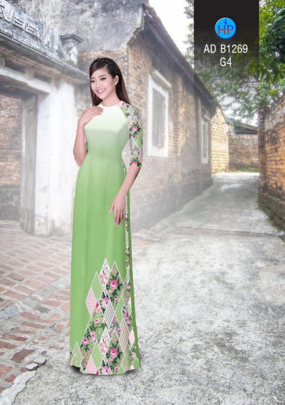 Vải áo dài hoa lập thể