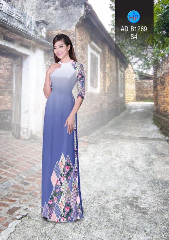 Vải áo dài hoa lập thể