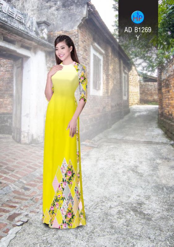 Vải áo dài hoa lập thể