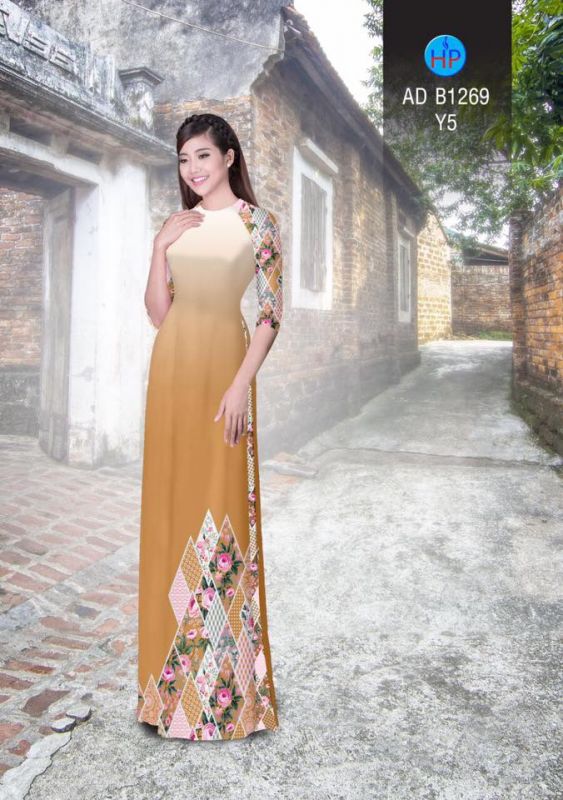 Vải áo dài hoa lập thể