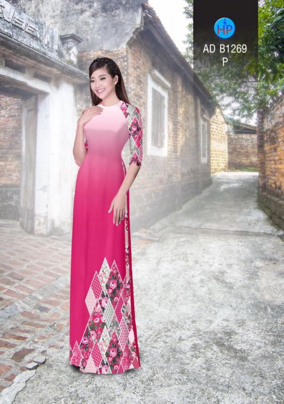 Vải áo dài hoa lập thể