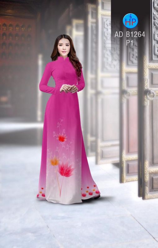 Vải áo dài hoa Sen 3D Vải áo dài hoa Sen 3D