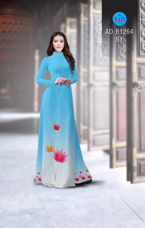 Vải áo dài hoa Sen 3D Vải áo dài hoa Sen 3D