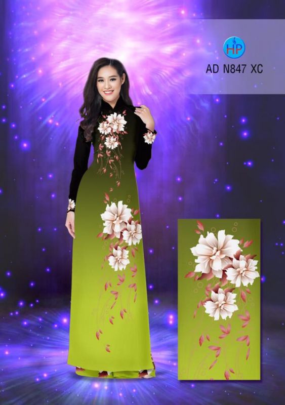 Vải áo dài hoa 3D Vải áo dài hoa 3D