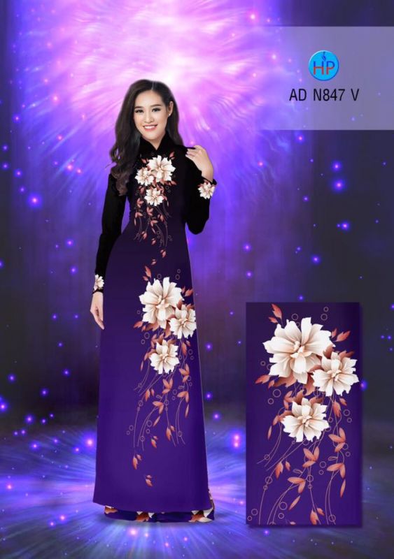 Vải áo dài hoa 3D Vải áo dài hoa 3D