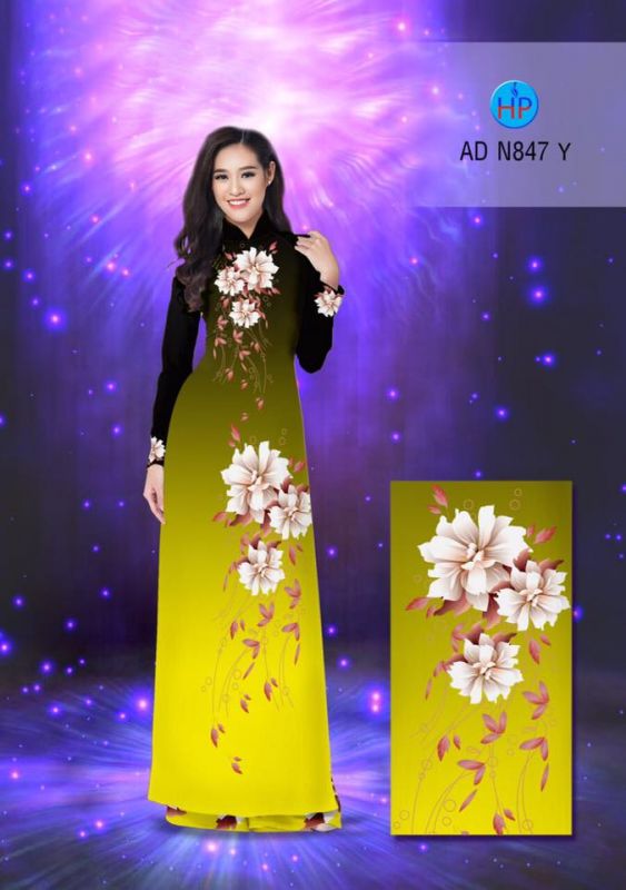Vải áo dài hoa 3D Vải áo dài hoa 3D