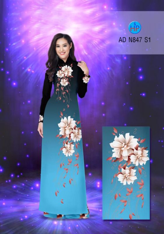 Vải áo dài hoa 3D Vải áo dài hoa 3D