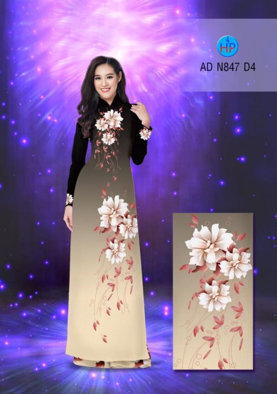Vải áo dài hoa 3D Vải áo dài hoa 3D