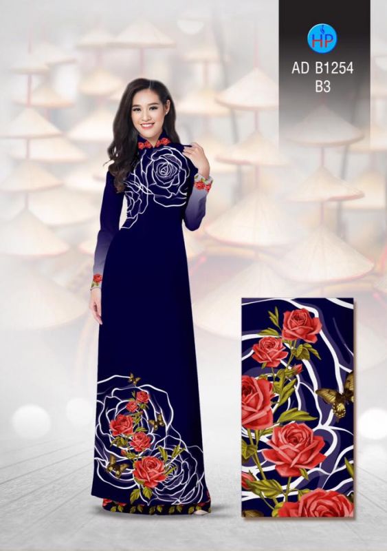Vải áo dài hoa Hồng