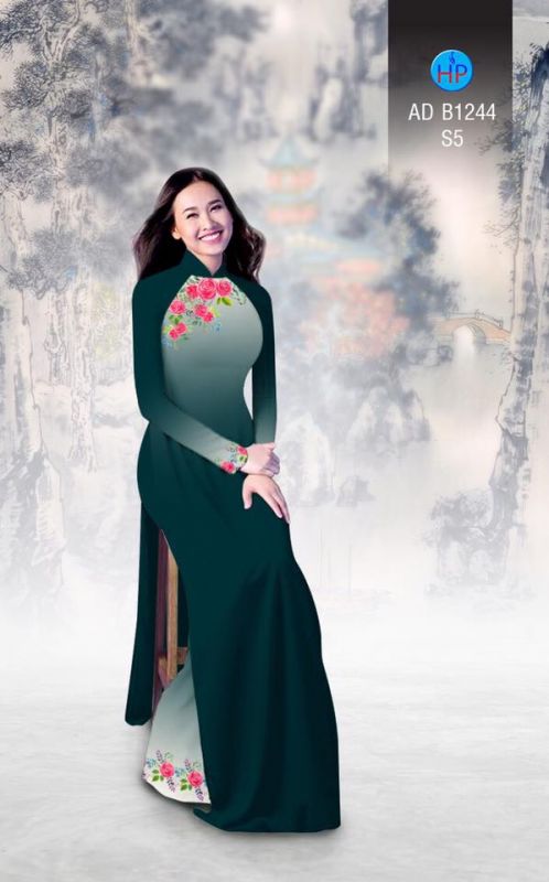 Vải áo dài hoa Hồng