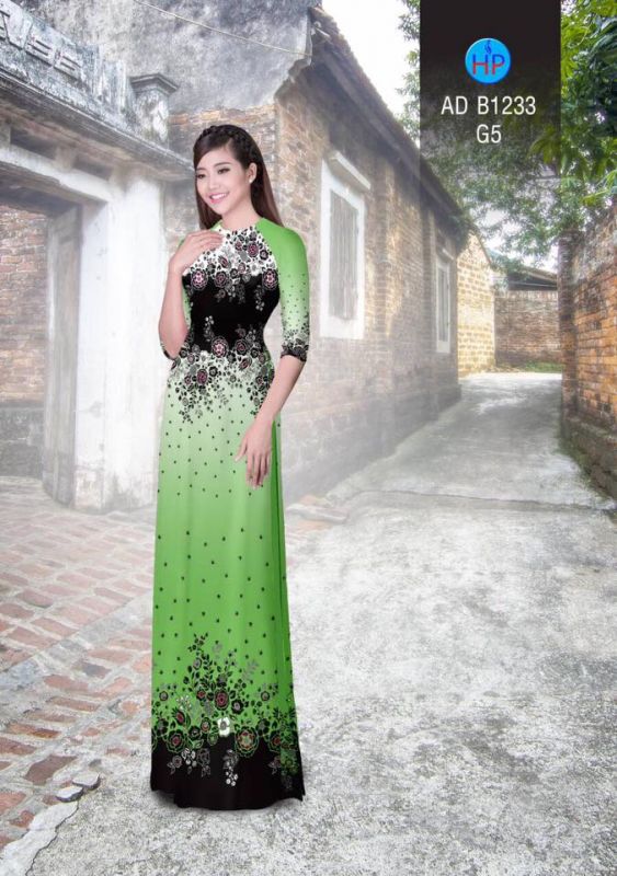 Vải áo dài hoa văn trên dưới