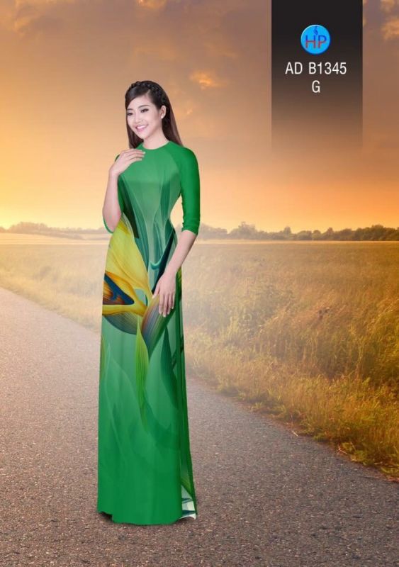 Vải áo dài hoa lập thể`