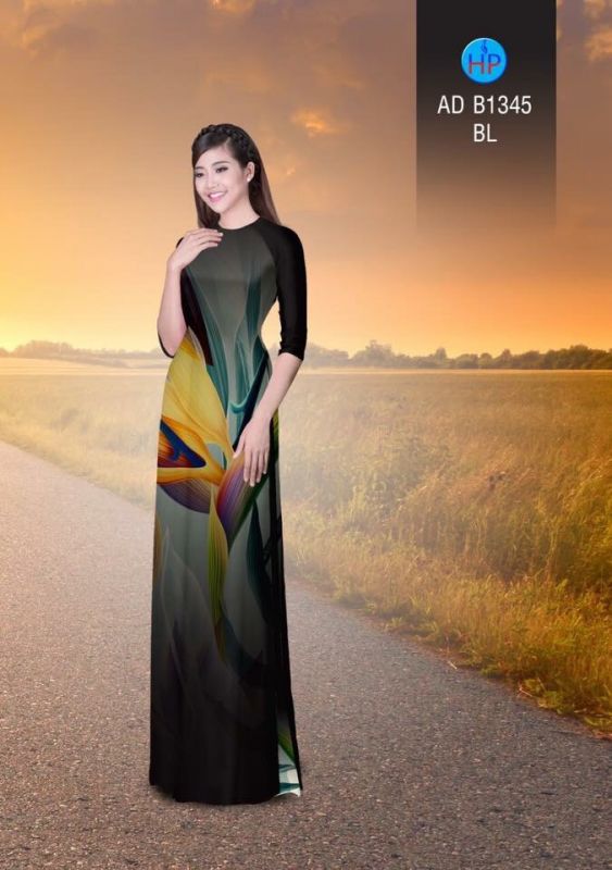 Vải áo dài hoa lập thể`