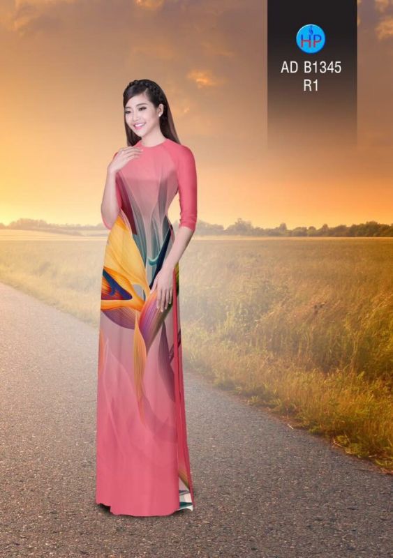 Vải áo dài hoa lập thể`