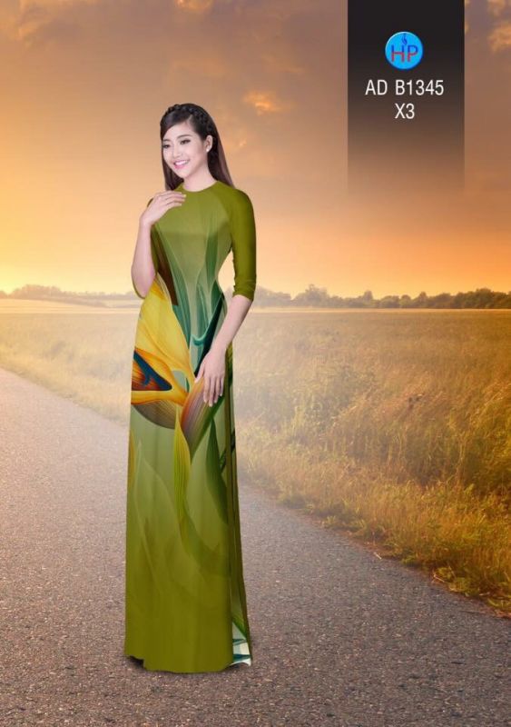 Vải áo dài hoa lập thể`