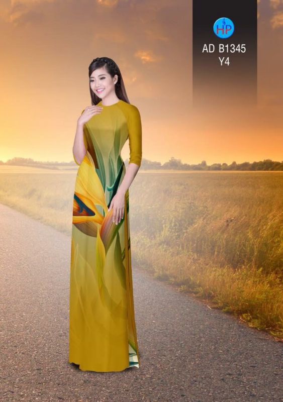 Vải áo dài hoa lập thể`