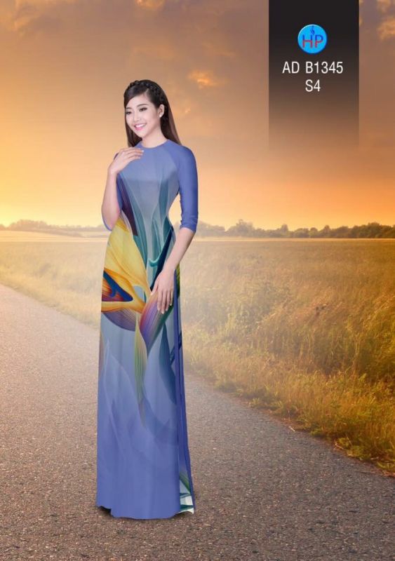 Vải áo dài hoa lập thể`