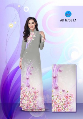 Vải áo dài hoa dây lấp lánh-DT 3339
