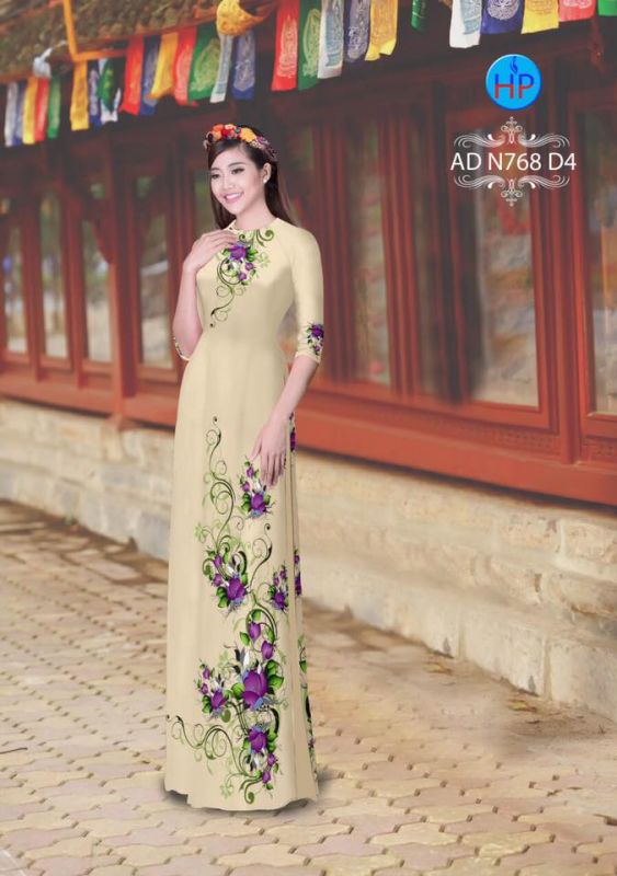 Vải áo dài hoa dây Vải áo dài hoa dây