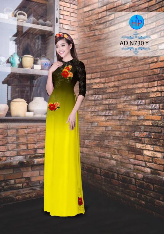 Vải áo dài hoa chùm nhỏ