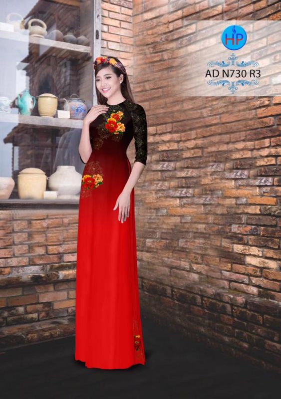 Vải áo dài hoa chùm nhỏ
