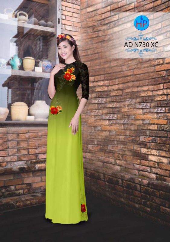 Vải áo dài hoa chùm nhỏ